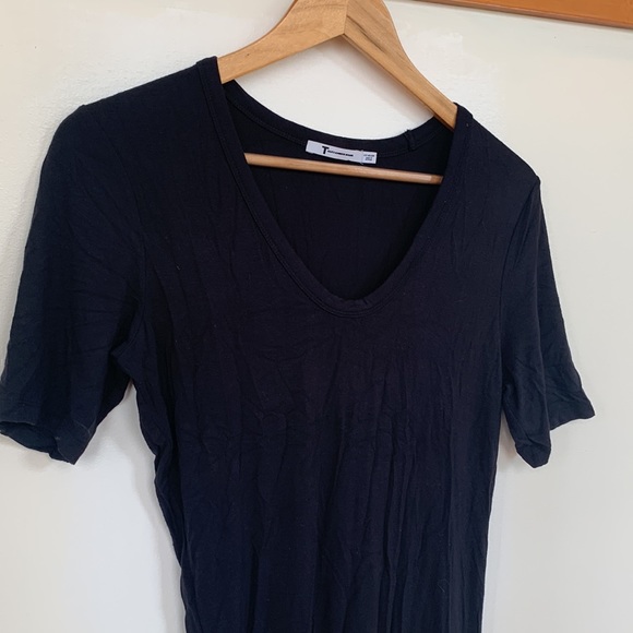 T by Alexander Wang | Black asymmetrical bottom dress | Size M - Picture 3 of 4